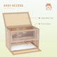 2-Tier Hamster Habitat Openable Top Front Door Shelf Ladder Stable Fir Wood Frame Nature Wood EX-STOCK