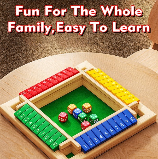 Dice Game,2-4 Player Family Wooden Board Table Math Games For Adults And Kids, 8 Dices Classics Tabletop Version Games For Classroom,Home,Party Or Pub EX-STOCK