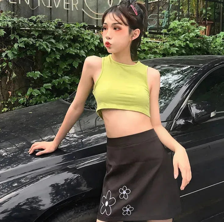 Summer Halter neck tank Tops and Skirt Outfit set - EX-STOCK CANADA