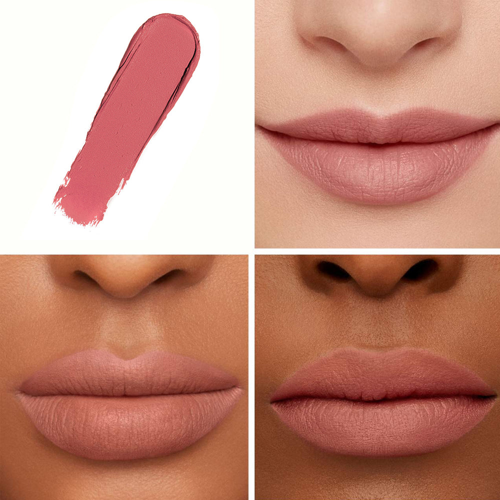 Lipstick swatch and application on different skin tones