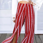 Casual Women High waist Wide leg Printed Split Palazzo Trouser - EX-STOCK CANADA