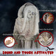 74inch Life Size Outdoor Halloween Decorations Skeleton Witch, Sound And Motion Activated Animated Prop Animatronic Decor With Light Up Eyes, Spooky Sound EX-STOCK