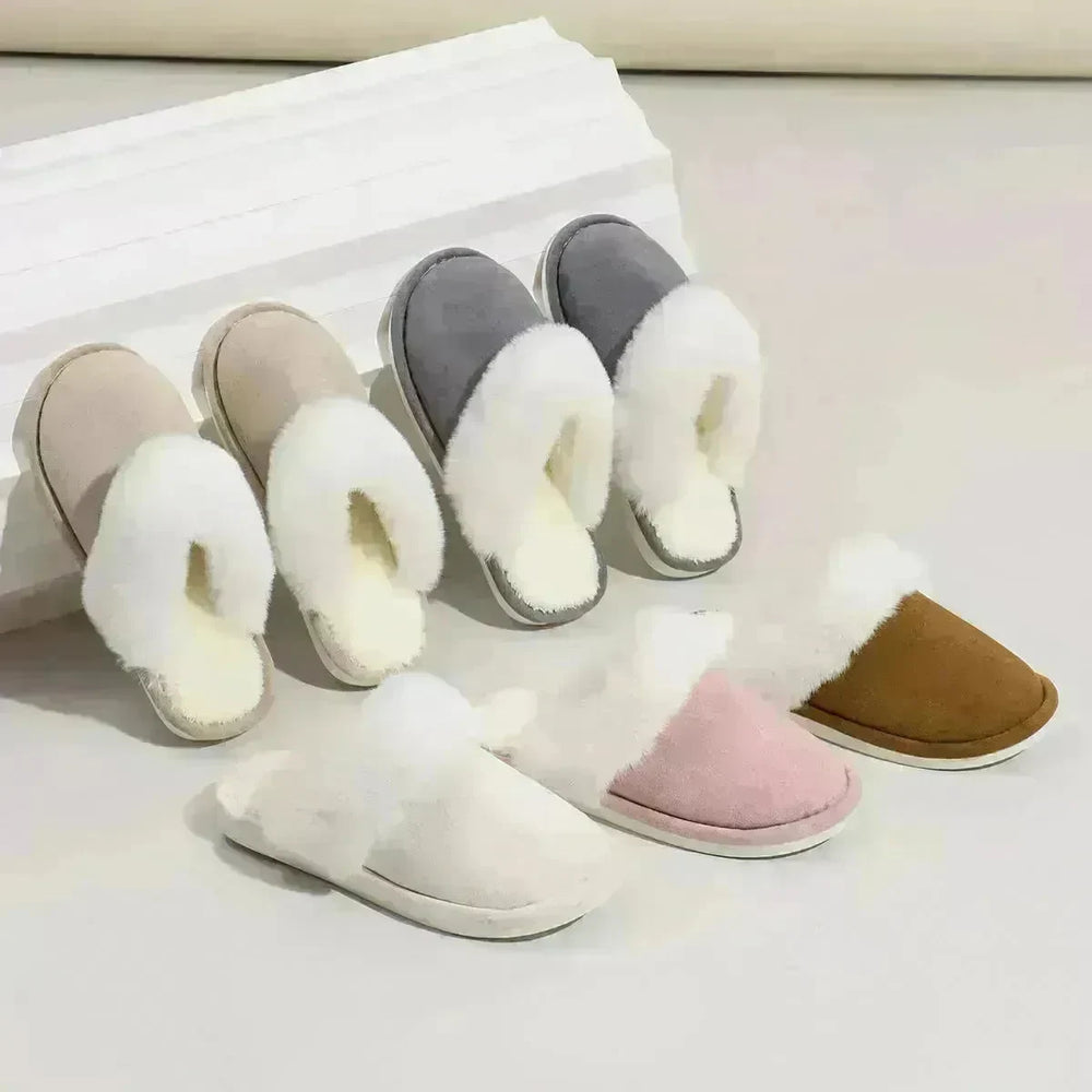 Winter Warm Plush Slippers Home Indoor Non-slip Bedroom Floor Soft Fuzzy Slipper For Couple Fashion Solid House Shoes - EX-STOCK CANADA