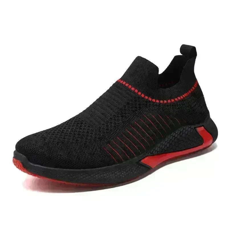 Fashion Mesh Sock Shoes With Striped Design Men Outdoor Breathable Slip-on Sneakers Casual Lightweight Running Sports Shoes - EX-STOCK CANADA