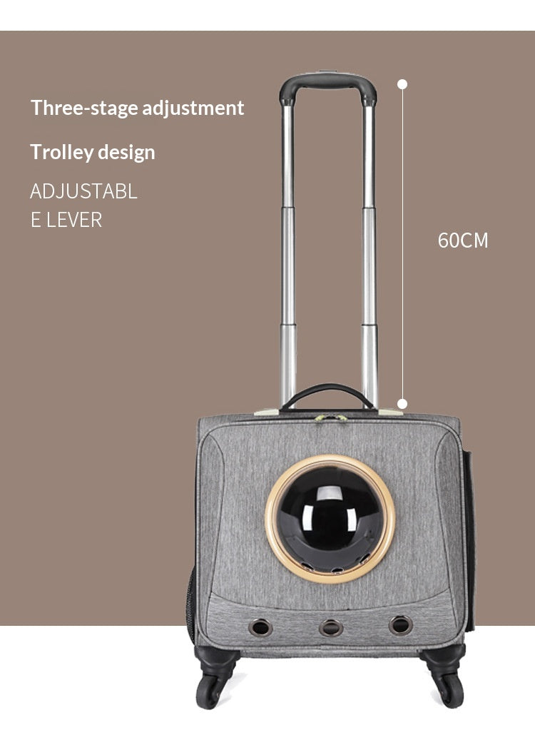 Universal-wheel Portable Pet Travel Carrier | EX-STOCK Canada 