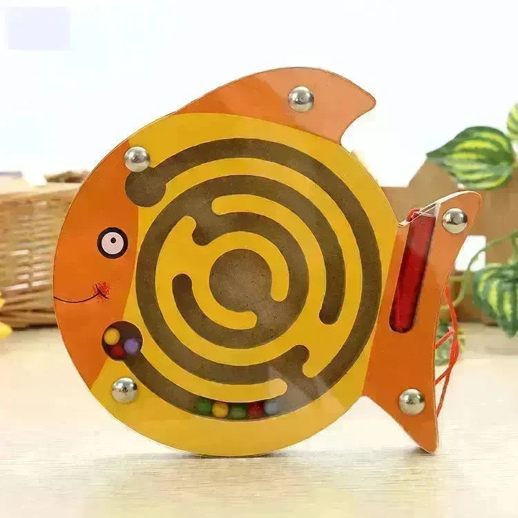 Children Magnetic Maze Toy Kids Wooden Puzzle Game Toy Kids Early Educational Brain Teaser Wooden Toy Intellectual Jigsaw Board - EX-STOCK CANADA