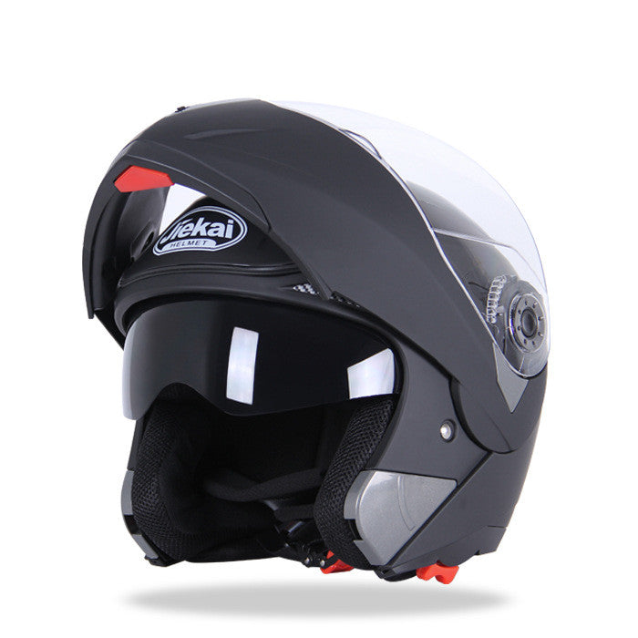Modular Flip-Up Motorcycle Helmet — Dual Visor, ABS Shell, 4 Colours (M–XXL)