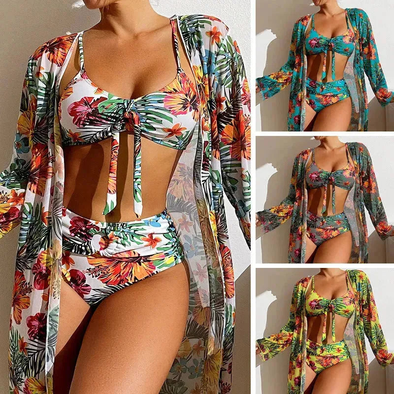Women's Long Blouse Split Bikini Plus Size Suit - EX-STOCK CANADA