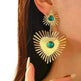 Bohemian Sunflower Heart-shaped Earrings Rhinestone Exaggerated Chandelier earring - EX-STOCK CANADA