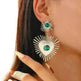 Bohemian Sunflower Heart-shaped Earrings Rhinestone Exaggerated Chandelier earring - EX-STOCK CANADA