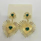 Bohemian Sunflower Heart-shaped Earrings Rhinestone Exaggerated Chandelier earring - EX-STOCK CANADA