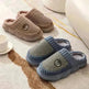 Plus Size Colorblock Plush Slippers For Women Men Winter Warm Home Slipper Indoor Thick-soled Fleece Shoes Couple - EX-STOCK CANADA
