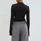 Slim V-neck Lace Ins Fashion Trumpet Sleeve Long-sleeved tank Top Women Clothing - EX-STOCK CANADA