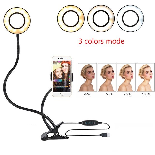 LED Selfie Ring Light for Live Adjustable Makeup Light-8cm Stand EX-STOCK