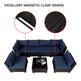7 Pieces Outdoor Rattan Patio Sectional Set, Black Wicker Furniture Conversation Sets With Washable Cushions & Glass Coffee Table For Garden, Poolside, Backyard EX-STOCK Canada 