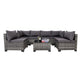 7 Pieces Outdoor Rattan Patio Sectional Set, Black Wicker Furniture Conversation Sets With Washable Cushions & Glass Coffee Table For Garden, Poolside, Backyard EX-STOCK Canada 