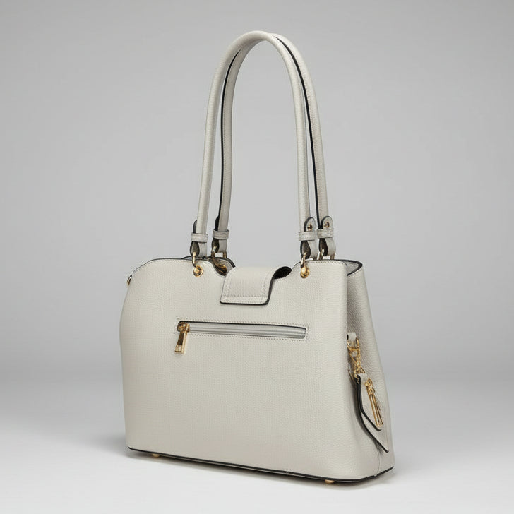 Temptation Italy Faux Leather 2-Handle Bag with Dragonfly and Flowers 