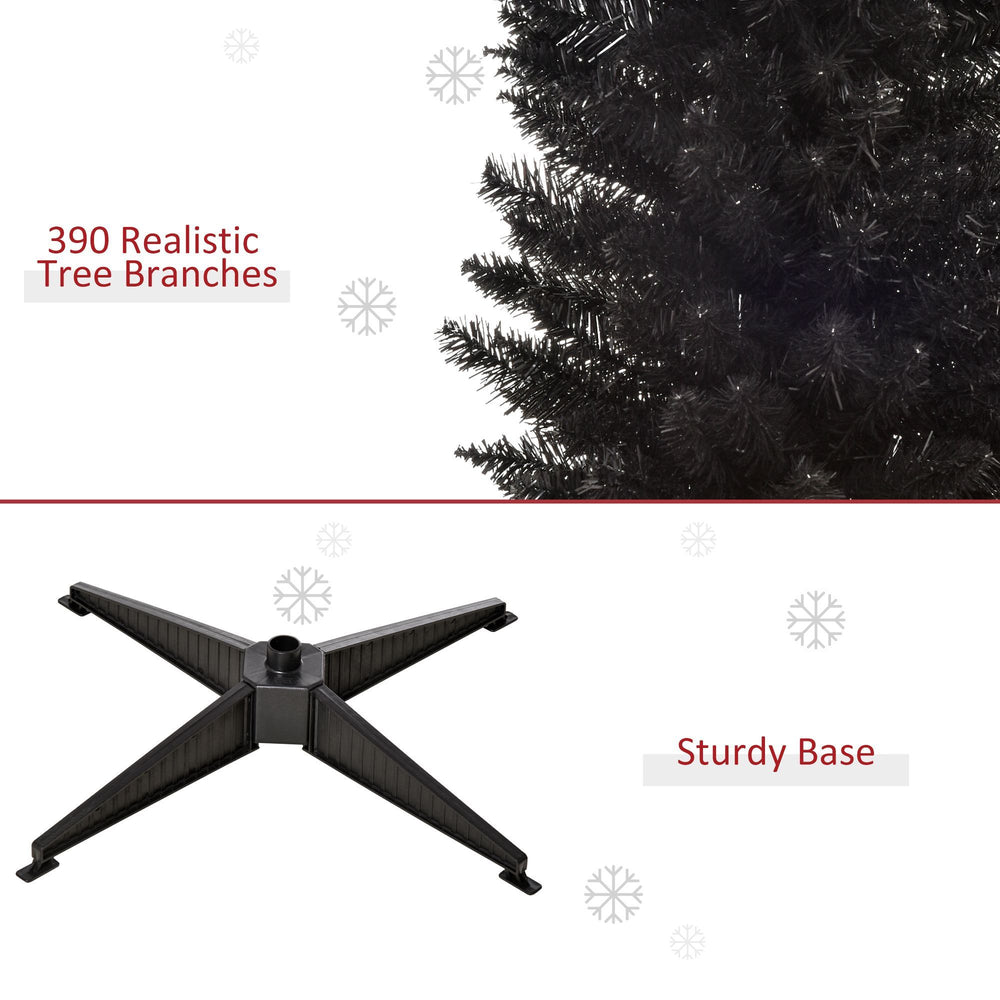 6 Pencil Christmas Tree, Slim Artificial Xmas Tree With Realistic Branches, Sturdy Metal Stand, Black EX-STOCK Canada 