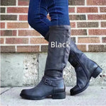Round Toe Low Heel High Leg Boot - EX-STOCK CANADA