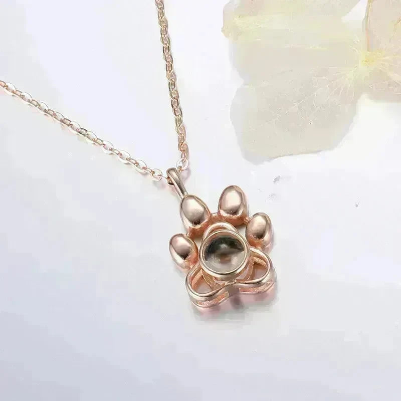 Cute Animal Dog Paw Personalized Custom Projection Necklace - EX-STOCK CANADA