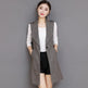 Plaid Long Blazer Vest Women Sleeveless Jacket - EX-STOCK CANADA