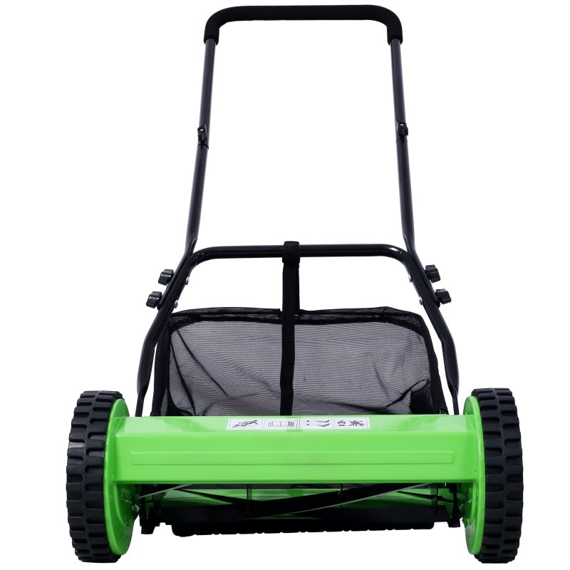 14 Inch 5-blade Hand Push Scroll Lawn Mower With Grass  Device, Green EX-STOCK Canada 
