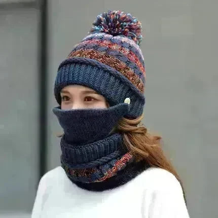Fall Winter knitted Woolen Balaclava Beanie hat for women - EX-STOCK CANADA