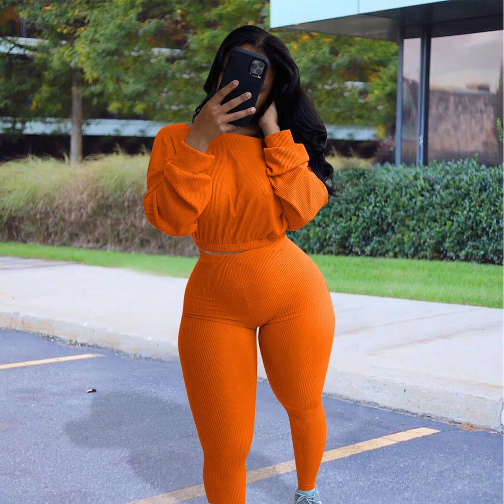 Ladies Autumn 2pcs Athleisure wear Outfit set - EX-STOCK CANADA