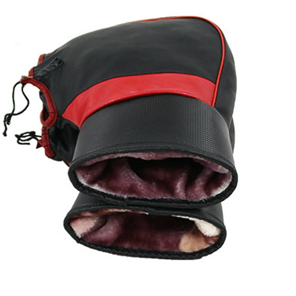 Black and red pet jacket with fur lining on a white background