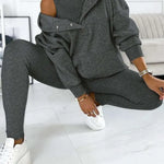 3pcs Women Hoodie Athleisure Outfit set sweatsuit set - EX-STOCK CANADA