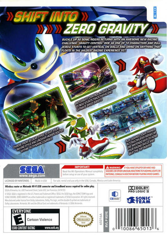 SONIC RIDERS  -  ZERO GRAVITY 