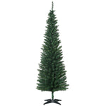 6' Pre Lit Artificial Pencil Christmas Trees, Xmas Tree With Realistic Branches And Warm White LED Lights, Green EX-STOCK Canada 