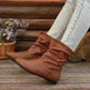 Fashion Round-toed Flat Boots Versatile Simple Slip-on Western Cowboy Boot Casual Short Shoes For Women - EX-STOCK CANADA
