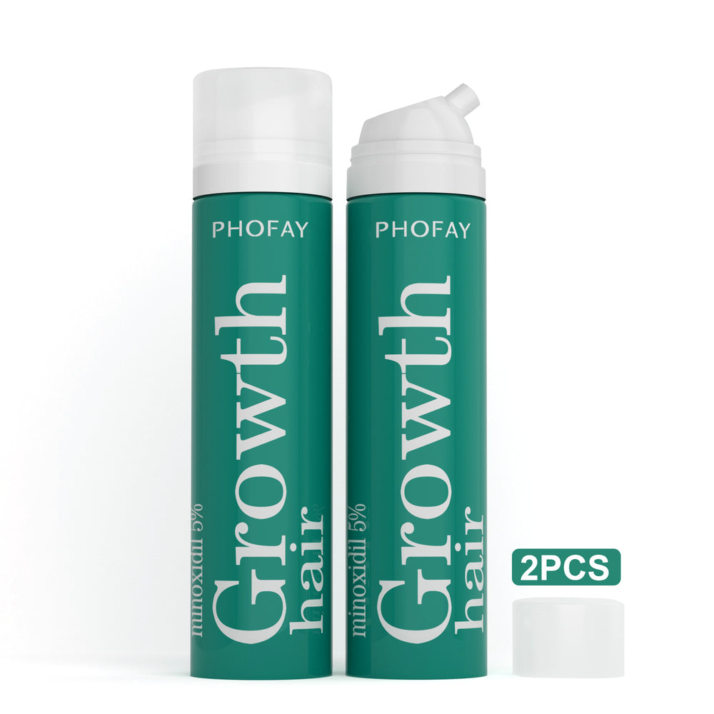 Two bottles of PHOFAY Growth Hair product on a white background
