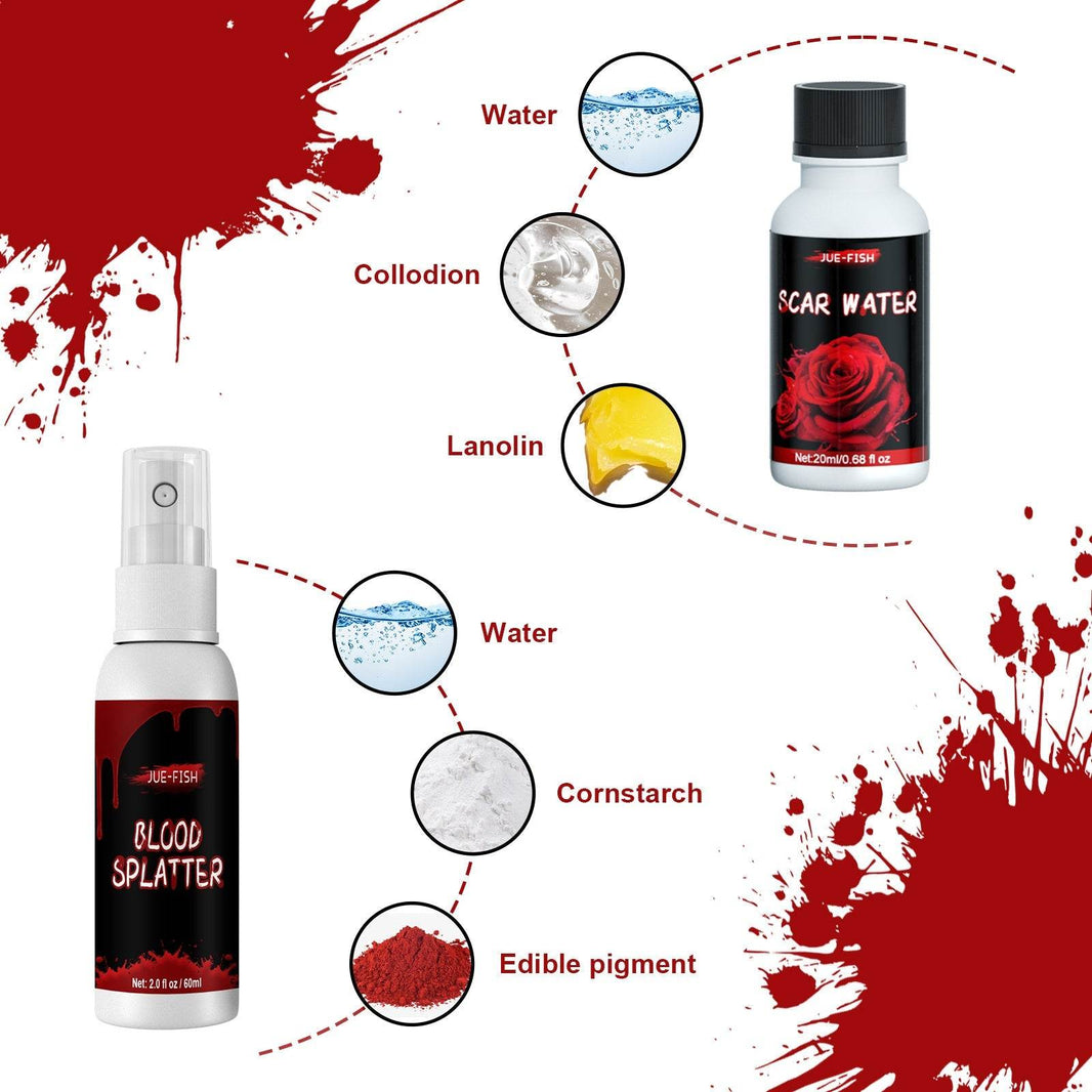Halloween Makeup Kit, Simulates Plasma Skin Wax-Shaped Scar Water Wound Makeup Halloween Makeup Kit EX-STOCK