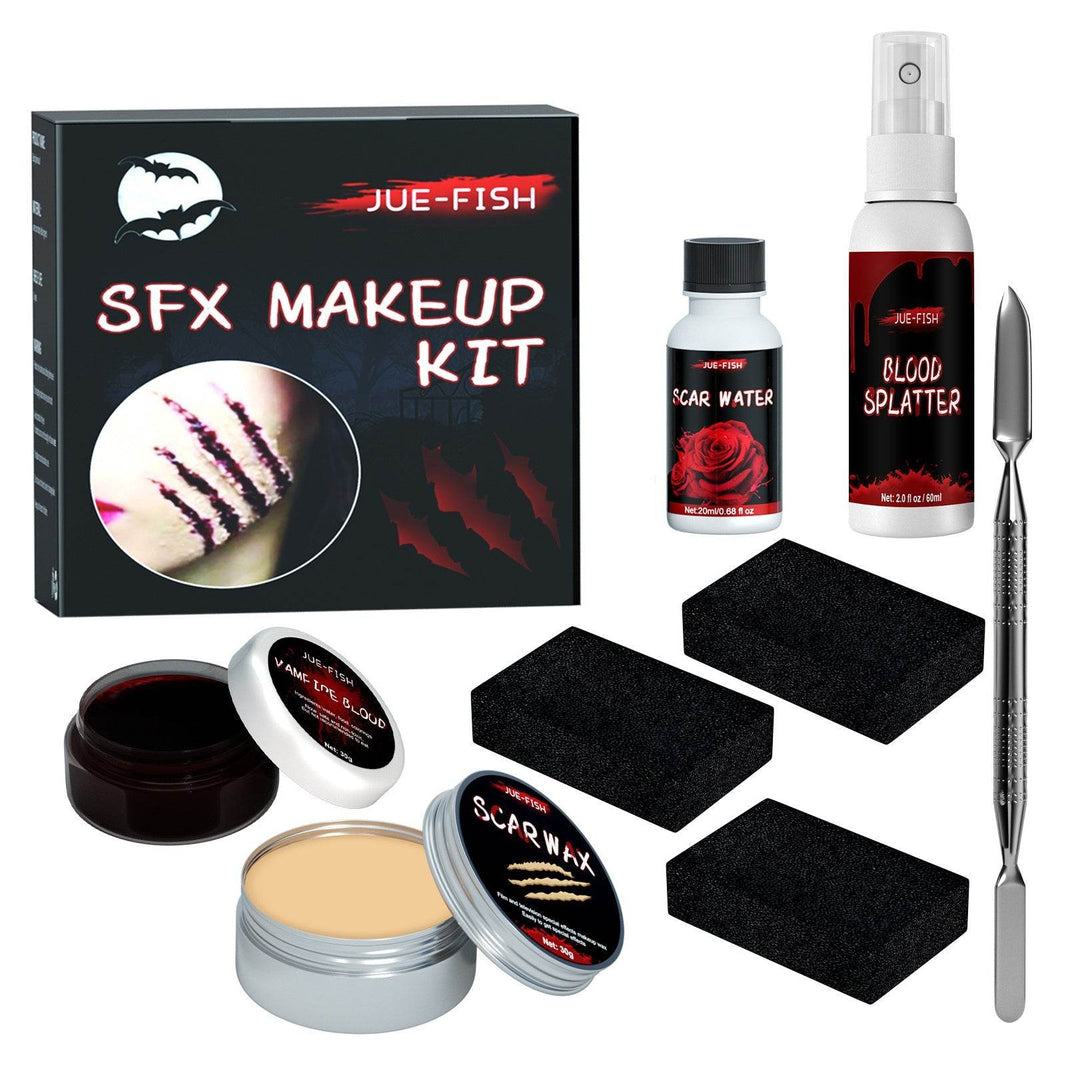 Halloween Makeup Kit, Simulates Plasma Skin Wax-Shaped Scar Water Wound Makeup Halloween Makeup Kit EX-STOCK