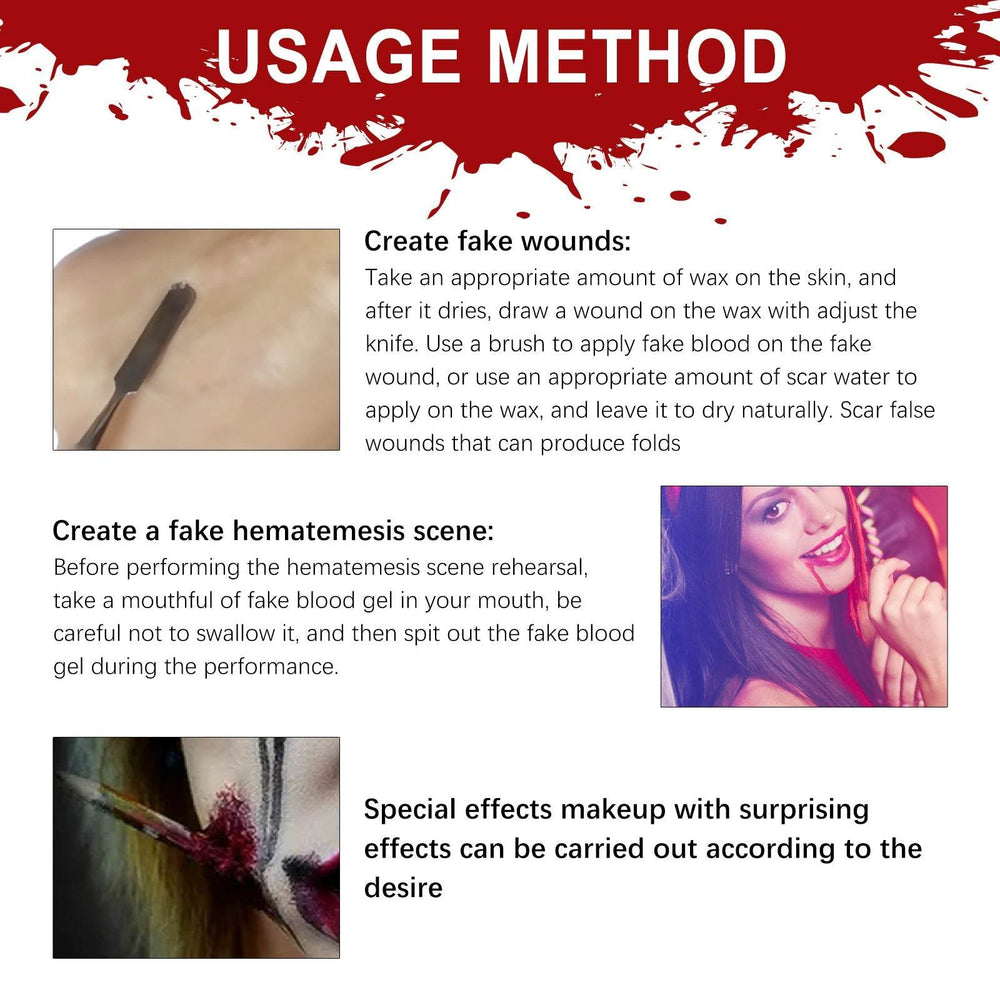 Halloween Makeup Kit, Simulates Plasma Skin Wax-Shaped Scar Water Wound Makeup Halloween Makeup Kit - EX-STOCK Canada