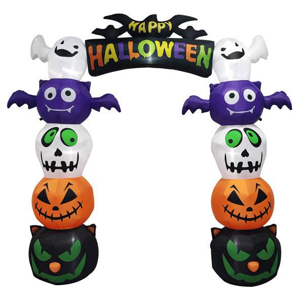8.2ft Stacking Head Arch, 7pcs White LED Lights, Halloween Inflatable Decoration 12V EX-STOCK