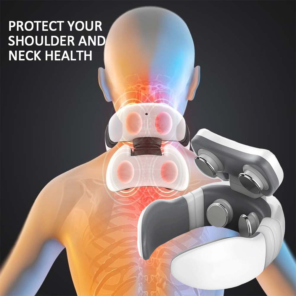 Smart Electric Pulse Back and Neck Massage 4 Heads Pain Relief Tool Health Care Relaxation Cervical Vertebra Physiotherapy EX-STOCK Canada 
