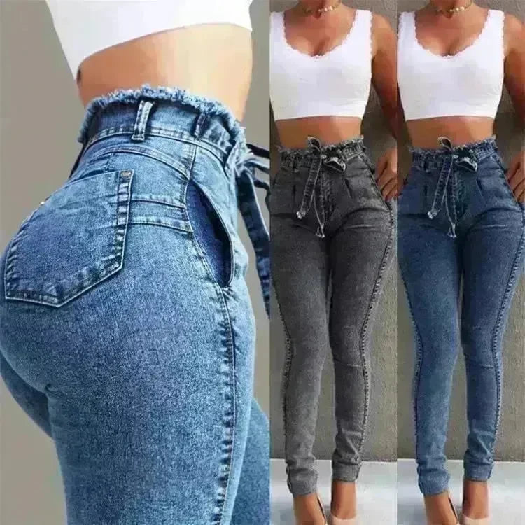 High Waist Fringed jeans Bootcut Pant Women - EX-STOCK CANADA