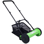 14 Inch 5-blade Hand Push Scroll Lawn Mower With Grass  Device, Green EX-STOCK Canada 