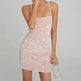 French Sequined Suspender Short Dress Summer Tight Slim Beauty Backless Hip-hugging Women Mini Dress - EX-STOCK CANADA