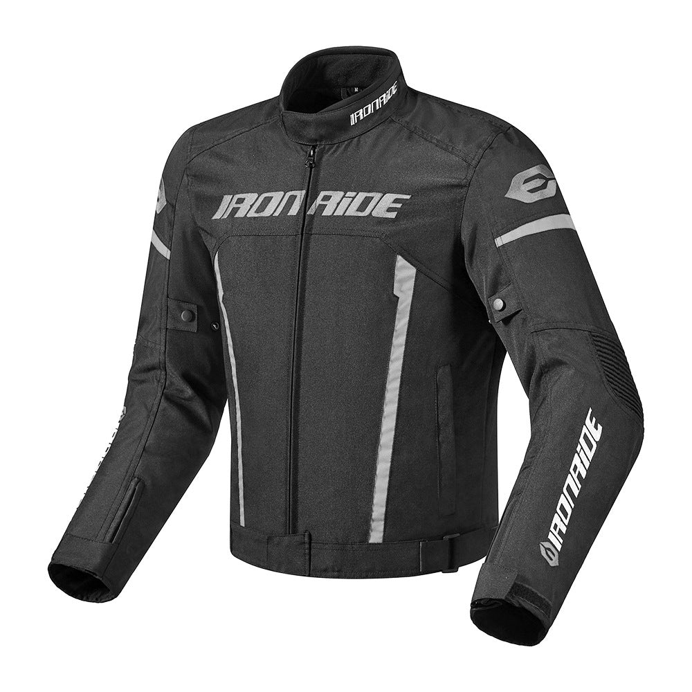 IronRide Motorcycle Riding Suit – Waterproof Textile Jacket, Pants & Full Suit | Grey & Red | M–3XL