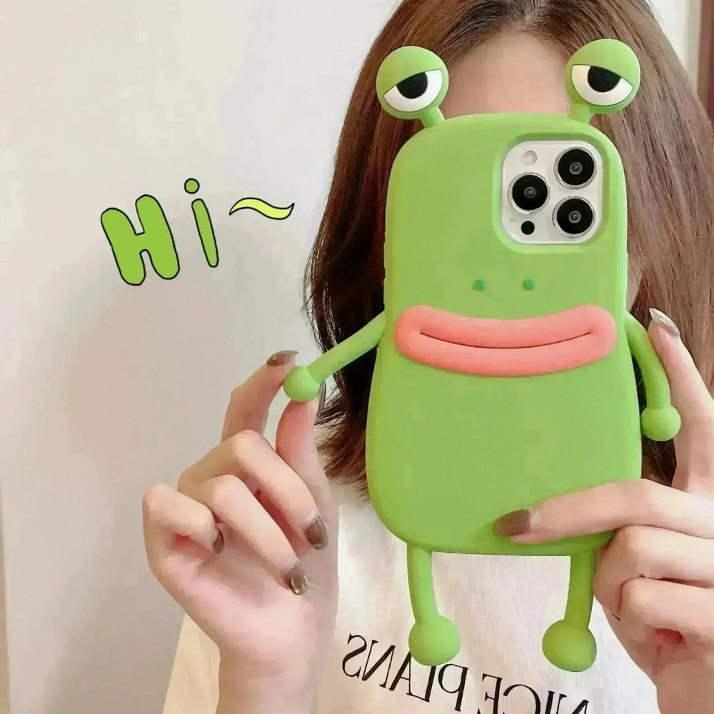 Cute Frog Cartoon Shockproof Bumper Phone Case for Girls - EX-STOCK CANADA