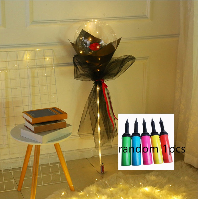 LED Luminous Balloon Rose Bouquet Transparent Bobo Ball Rose EX-STOCK Canada 