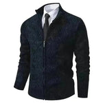 2025 Fall Winter Men Fleece-lined Thick Stand Collar Sweater Cardigan for men