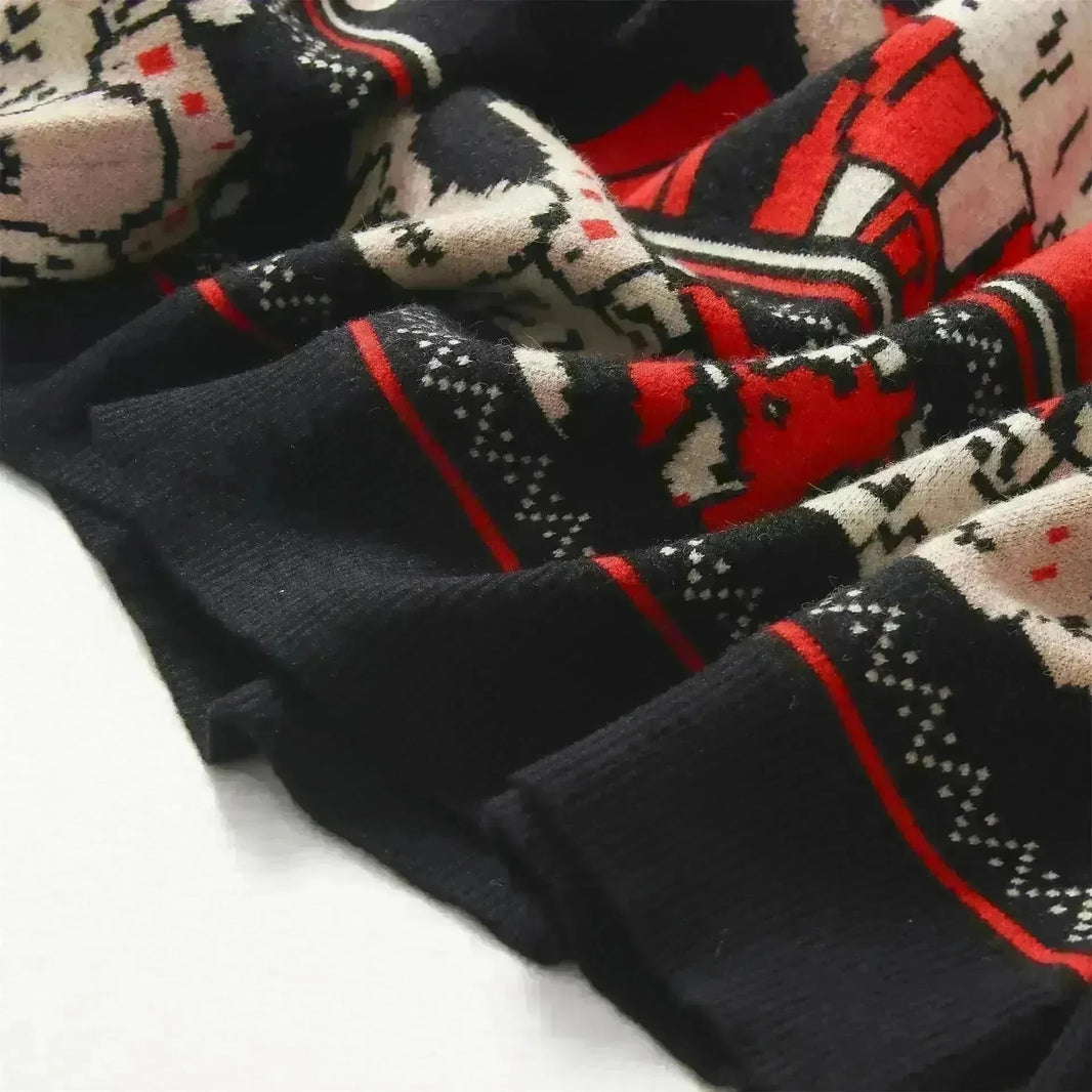 Funny Christmas sweater couple loose jacquard sweater - EX-STOCK CANADA