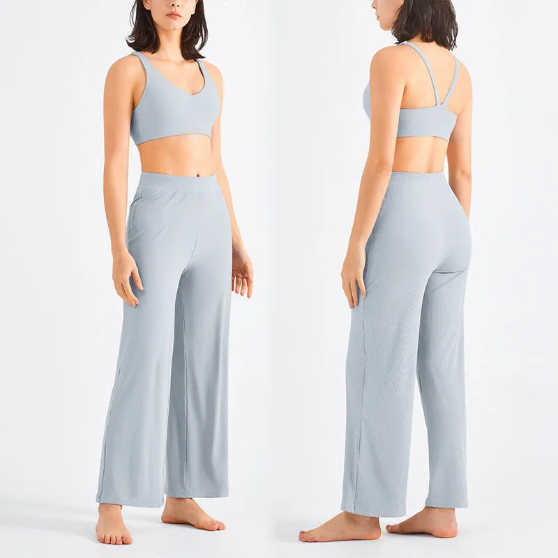 Loose Drawstring Flare Athleisure Wide leg Yoga Pants