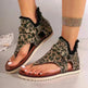 Denim Thong Sandals With Rear Zipper Summer Retro Beach Flat Sandals - EX-STOCK CANADA