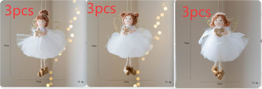 Christmas White Tulle Skirt Golden Wings Angel Girl Pendant EX-STOCK Canada 